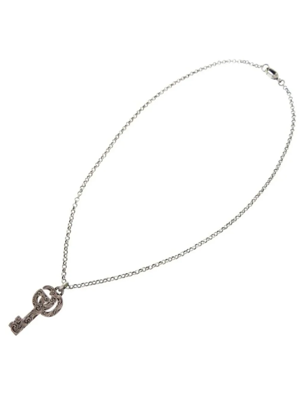 Gucci Arabesque Double Key 925 Sterling Silver Necklace
